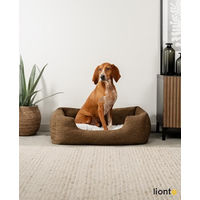Produktbild von Lionto Hundebett mit Wendekissen in Braun meliert für Hunde und Katzen Größe L - 1 Stk.