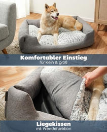 Lionto Hundebett mit Wendekissen in Grau meliert Größe L – Bild 1 von 7