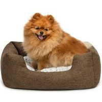 Produktbild von Lionto Hundebett mit Wendekissen in meliertem Design für Hunde und Katzen Größe L