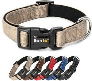 Lionto Hundehalsband aus Nylon beige Größe S reflektierend und wasserabweisend - 1 Stk. – Bild 1 von 6