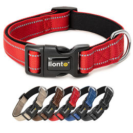 lionto Hundehalsband aus Nylon und Neopren gepolstert reflektierend wasserabweisend rot Größe XS - 1 Stk. – Bild 1 von 8