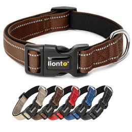 Lionto Hundehalsband aus Nylon und Neopren in Braun, Größe XS, reflektierend und wasserabweisend - 1 Stk. – Bild 1 von 8