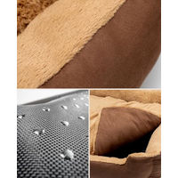 Produktbild von lionto Hundekissen mit Wendekissen und rutschfester Unterseite aus Plüsch braun beige Größe L
