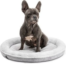 Lionto Hundekissen rund in Donut-Form grau Größe L aus Plüsch – Bild 1 von 8