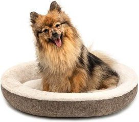Lionto Hundekörbchen rund in Donut-Form braun Größe L aus Oxford-Gewebe mit waschbarem Bezug - 55 cm – Bild 1 von 6
