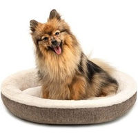 Produktbild von Lionto Hundekörbchen rund in Donut-Form braun Größe L aus Oxford-Gewebe mit waschbarem Bezug - 55 cm