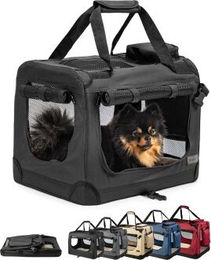 Lionto Hundetransportbox aus Oxford-Gewebe für kleine Rassen und Katzen, faltbar, Schwarz, Größe S – Bild 1 von 9