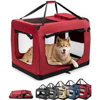 Produktbild von Lionto Hundetransportbox faltbar aus Oxford-Gewebe für Hunde mittlerer Rassen in Rot Größe L - 1 Stk.