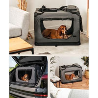 Produktbild von Lionto Hundetransportbox faltbar aus Oxford-Gewebe für mittlere Rassen Grau L