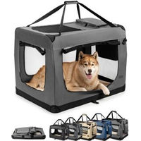 Produktbild von Lionto Hundetransportbox faltbar aus Oxford-Gewebe grau für Hunde und Katzen XL - 1 Stk.