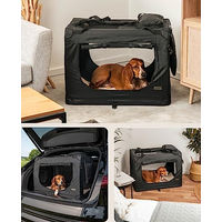 Produktbild von lionto Hundetransportbox faltbar für Hunde und Katzen aus Oxford-Gewebe Schwarz Größe L - 1 Stk.