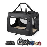 Produktbild von Lionto Hundetransportbox XXL aus Oxford-Gewebe für mittlere Rassen, faltbar, Schwarz