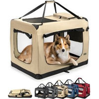 Produktbild von Lionto Hundetransportbox XXL faltbar aus Metall in Beige