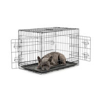 Produktbild von Lionto Hundetransportkäfig Transportbox aus Metall für Hunde und Katzen Schwarz Größe L