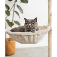Produktbild von lionto Katzen Liegemulde aus Plüsch für Kratzbäume mit Metallrahmen beige Ø 40 cm