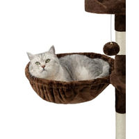 Produktbild von lionto Katzen Liegemulde aus Plüsch in Braun mit Metallrahmen Ø 40 cm