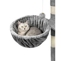 Produktbild von lionto Katzen Liegemulde aus Plüsch in Grau mit Metallrahmen und M8-Gewinde Ø 40 cm