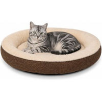 Produktbild von Lionto Katzenbett rund aus Oxford- und Plüschstoff braun 65 cm Durchmesser