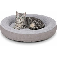 Produktbild von Lionto Katzenbett rund aus Oxford- und Plüschstoff grau 65 cm Durchmesser