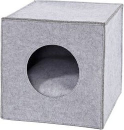 Lionto Katzenhöhle aus Filz mit Kissen hellgrau für Regalsysteme 33x37x33 cm – Bild 1 von 10