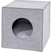 Produktbild von Lionto Katzenhöhle aus Filz mit Kissen hellgrau für Regalsysteme 33x37x33 cm