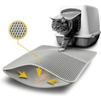 Produktbild von lionto Katzenstreu-Matte doppellagig grau mit Anti-Rutsch-Beschichtung und Bienenwabendesign Größe S - 1 Stk.