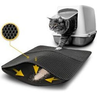 Produktbild von lionto Katzenstreu-Matte S doppellagig mit Anti-Rutsch-Beschichtung Bienenwabendesign Schwarz