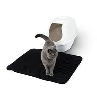 Produktbild von Lionto Katzenstreumatte mit Anti-Rutsch-Beschichtung aus Gummi im Bienenwabendesign Schwarz Größe L - 1 Stk.