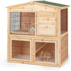 Lionto Kleintierstall NatureLodge aus Holz für Kaninchen und Meerschweinchen – Bild 1 von 3