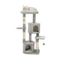 Produktbild von lionto Kratzbaum für Katzen mit Höhle und Plüschbällen, 115 cm, Grau