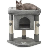 Produktbild von Lionto Kratzbaum für Katzen mit Höhle und Plüschballen in Grau 60 cm