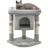 Produktbild von Lionto Kratzbaum für Katzen mit Höhle und Plüschballen in Grau, 60 cm