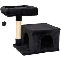 Produktbild von lionto Kratzbaum für Katzen mit Höhle und Sisal in Schwarz, 50 cm Höhe
