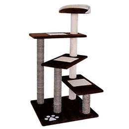Lionto Kratzbaum für Katzen mit Sisal und Plüsch in Braun/Beige, Höhe 100 cm – Bild 1 von 10