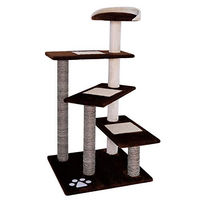 Produktbild von Lionto Kratzbaum für Katzen mit Sisal und Plüsch in Braun/Beige, Höhe 100 cm