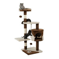 Produktbild von Lionto Kratzbaum für Katzen mit Sisal und Plüsch in Braun/Beige, Höhe 112 cm