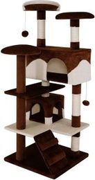 Lionto Kratzbaum für Katzen mit Sisal und Plüsch in Braun/Beige, Höhe 130 cm – Bild 1 von 11