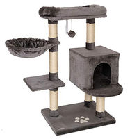 Produktbild von Lionto Kratzbaum für Katzen mit Sisal und Plüsch in Grau, Höhe 93 cm