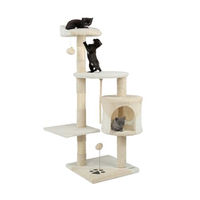 Produktbild von Lionto Kratzbaum für Katzen mit Sisal und Spielzeug in Beige/Weiß, Höhe 112 cm