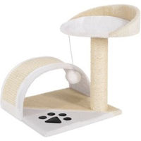 Produktbild von Lionto Kratzbaum für Katzen und Kitten mit Plüschball und Kratzbogen, Sisal, Beige/Weiß, Höhe 43 cm