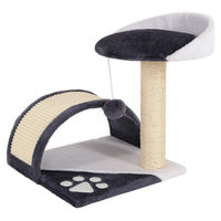 Produktbild von lionto Kratzbaum Klein mit Plüschball und Sisal in Grau/Weiß Höhe 43 cm