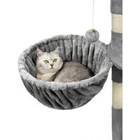 Produktbild von lionto Kratzbaum-Liegemulde 2er Set Grau Plüsch mit Metallrahmen 40 cm Durchmesser