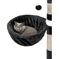 Produktbild von lionto Kratzbaum Liegemulde aus Plüsch für Katzen, Ø 40 cm, 25 cm Tiefe, Schwarz