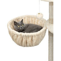 Produktbild von lionto Kratzbaum Liegemulde aus Plüsch für Katzen, Ø 40 cm, beige