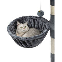 Produktbild von lionto Kratzbaum-Liegemulde für Katzen aus Plüsch mit Metallrahmen grau 40 cm Durchmesser