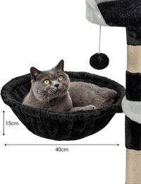 Lionto Kratzbaum Lounger für Katzen Schwarz aus Metall 40 cm Ø – Bild 1 von 4
