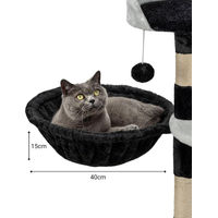 Produktbild von Lionto Kratzbaum Lounger für Katzen Schwarz aus Metall 40 cm Ø