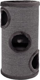 Lionto Kratztonne für Katzen aus Sisal mit Spielball und Plüschrand in Grau, 70 cm Höhe – Bild 1 von 7