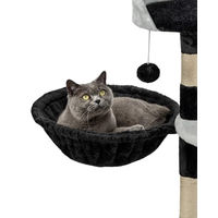Produktbild von lionto Liegemulde aus Plüsch für Katzenkratzbäume mit Metallrahmen und M8-Gewinde Schwarz Ø 40 cm
