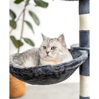 Produktbild von lionto Liegemulde für Katzen aus Plüsch mit Metallrahmen Dunkelgrau Ø 40 cm
